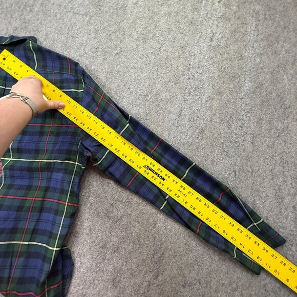 Ralph Lauren Oxford Shirt Men XL Blue Green Plaid Classic Fit Long Sleeve OCBD z - Picture 12 of 14